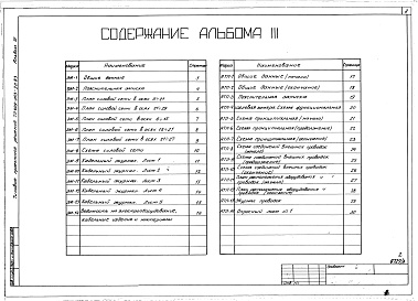 Состав альбома. Типовой проект 409-013-20.83Альбом 3 Силовое электрооборудование. Автоматизация технологических процессов.     