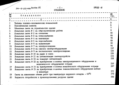 Состав альбома. Типовой проект 266-12-233м.84Альбом 7 Сметы