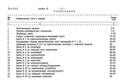 Состав альбома. Типовой проект 264-24-11Альбом 4 Сметы
