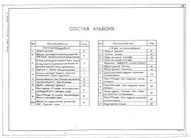 Состав альбома. Типовой проект 264-22-25.84Альбом 3 Электрооборудование, связь и сигнализация. Пожарная сигнализация