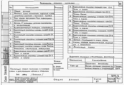 Состав альбома. Типовой проект 87-0101п/2Альбом 7 Часть 9-1 разделы 9.1-1, 9.2-1, 9.3-1, 9.6-1, 9.10-1 Узлы и детали