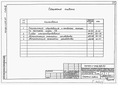 Состав альбома. Типовой проект 901-1-0102.89Альбом 4 Надземная часть. Изделия (из ТП 902-1-99.85)