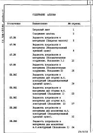 Состав альбома. Типовой проект 708-25.86Альбом 13 Ведомости потребности в материалах