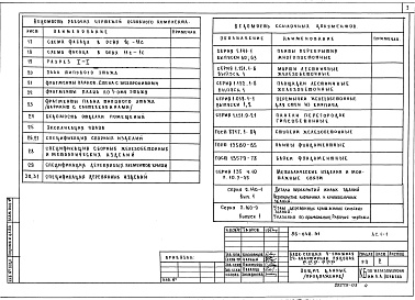 Состав альбома. Типовой проект 86-048.91 Альбом 3 Архитектурно-строительные решения выше отм. 0.000 АС.1-1