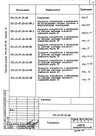 Состав альбома. Типовой проект 273-13-97.83Альбом 4 Ведомости потребности в материалах