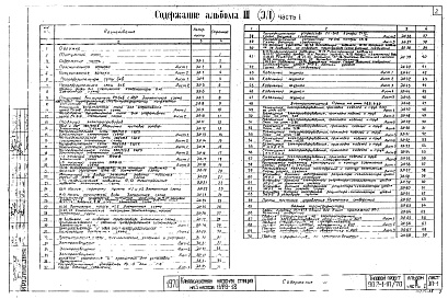 Состав альбома. Типовой проект 902-1-10/70Альбом 3 Часть 1 Электротехническое оборудование, автоматика и КИП. Монтажная зона  