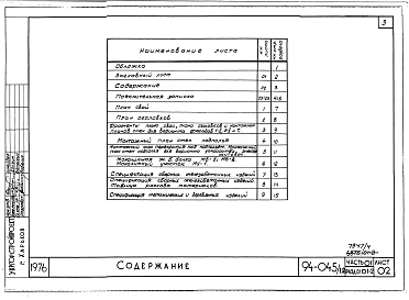 Состав альбома. Типовой проект 94-045/1.2Альбом 4 Часть 01 Архитектурно-строительные чертежи ниже отм.0.000 Раздел 01-2 Вариант безростверковых свайных фундаментов