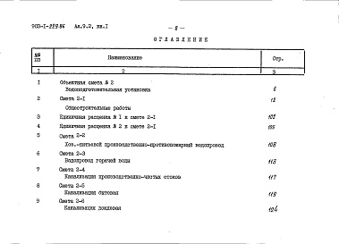 Состав альбома. Типовой проект Альбом 9.2 Сметы. Водоподготовительная установка. Книга 1.