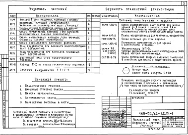 Состав альбома. Типовой проект 135-02/1.2 Альбом 2 Архитектурно-строительные чертежи ниже отметки 0.000. Здание с ленточными фундаментами (АС.01-1)