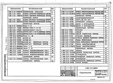 Состав альбома. Серия 1.188-5 Железобетонные Выпуск 12 Строительные чертежи кабин типа 2СК25, объединенных с вентблоком, из тяжелого цементного бетона и керамзитобетона для жилых зданий с теплым чердаком. Рабочие чертежи