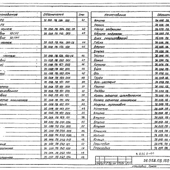 Состав фльбома. Серия 3.820.2-44 ПодъемникиВыпуск 16 Подъемник одновинтовой с электроприводом грузоподъемностью 20 т марки 20 ЭВ