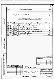 Состав альбома. Типовой проект 812-2-4.85Альбом 2 Архитектурные решения. Узлы