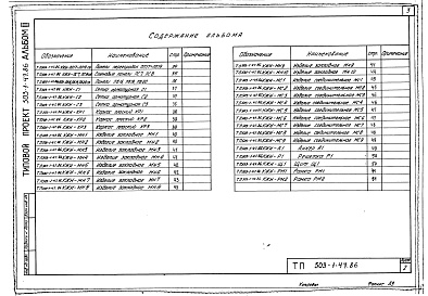 Состав альбома. Типовой проект 503-1-47.86Альбом 3 Индустриальные строительные конструкции 