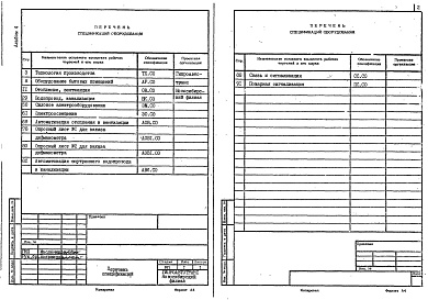 Состав альбома. Типовой проект 503-3-31.13.91Альбом 4 Спецификации оборудования     
