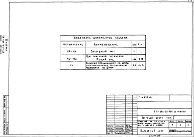 Состав альбома. Типовой проект 273-20-134.83Альбом 3 Задание заводу-изготовителю