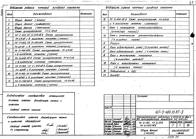Состав альбома. Типовой проект 407-3-480.13.87Альбом 3 Электрооборудование ТП-2х160, ТП-2х250, ТП-2х400 кВА