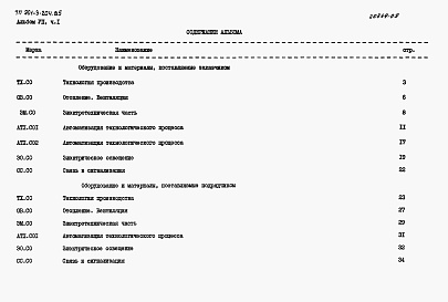 Состав альбома. Типовой проект 901-3-204.85Альбом 7 Спецификации оборудования. Часть 1 Отделение контактных осветлителей. Часть 2 Отделение барабанных сеток.  