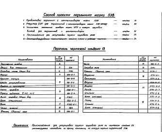 Состав альбома. Типовой проект 820-4/67Альбом 13 Одновинтовой подъемник с электроприводом марки 5ЭВ.