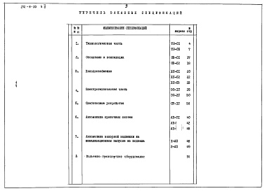 Состав альбома. Типовой проект 252-9-50Альбом 2 Заказные спецификации