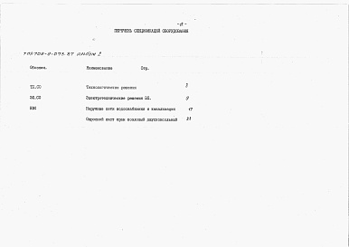 Состав альбома. Типовой проект 709-9-073.87Альбом 2 Спецификации оборудования.    