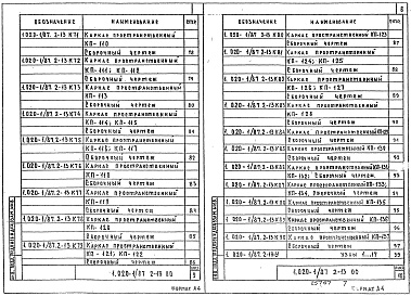 Состав альбома. Серия 1.020-1/87 КонструкцииВыпуск 2-13 Колонны из бетона класса В30 для зданий высотой этажа 3,3 м. Пространственные каркасы. Рабочие чертежи