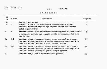 Состав альбома. Типовой проект 902-1-171.91Альбом 11 Сметы. Подземная часть