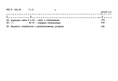 Состав альбома. Типовой проект 901-3-260.89Альбом 7 Сметы	Часть 1,  2			        