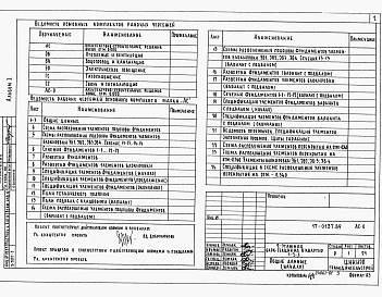 Состав альбома. Типовой проект 17-0137.89Альбом 1 Архитектурно-строительные решения ниже отм. 0.000.