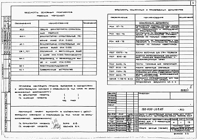 Состав альбома. Типовой проект 185-000-339.85Альбом 0 Общая часть. Архитетктурно-строительные чертежи ниже отм.0.000 