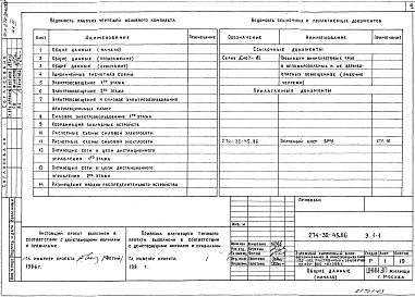 Состав альбома. Типовой проект 274-32-45.86Альбом 3 Электрооборудование. Устройства связи. Автоматизация санитарно-технических устройств