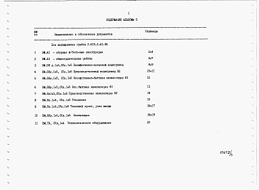 Состав альбома. Типовой проект У.810-1-41.95Альбом 5 Ведомости потребности в материалах