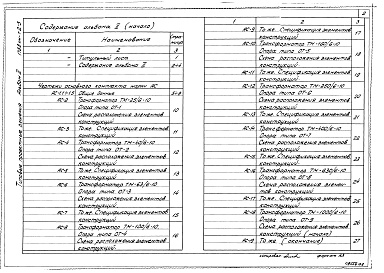 Состав альбома. Типовй проект 407-03-331.83Альбом 2 Строительная часть