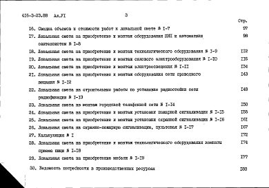 Состав альбома. Типовой проект 416-3-23.88Альбом 6 Сметы