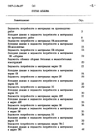 Состав альбома. Типовой проект 0407-1-9м.87.Альбом 4 Ведомости потребности в материалах     