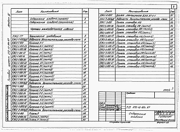 Состав альбома. Типовой проект 272-12-89с.87Альбом 3 Конструкции железобетонные. Изделия.     