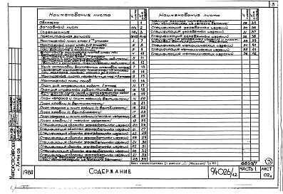 Состав альбома. Типовой проект 94-026/1.2Альбом 7 Часть 1 Архитектурно-строительные чертежи выше отм.0.000. Часть 2.86 Отопление и вентиляция Раздел 2-1.86 С радиаторами и конвекторами. Часть 3.86 Водопровод и канализация. Часть 4 Газопровод. Часть 5.86 Электрооборудование ниже и выше отм.0.000.