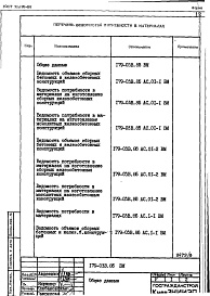 Состав альбома. Типовой проект 179-03в.86Альбом 10 ВМ Ведомости потребности в материалах (на блок-секцию)