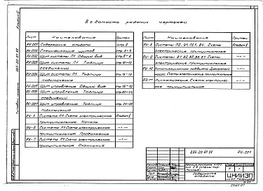 Состав альбома. Типовой проект 264-20-97.88Альбом 6 Автоматизация сантехустройств. Задание заводу на изготовление щитов