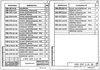 Состав альбома. Серия 1.020-1/87 КонструкцииВыпуск 2-21 Колонны из бетона класса В30 для зданий с высотой этажей 6,0; 5,4; 6,0 (7,2) м. Пространственные каркасы. Рабочие чертежи