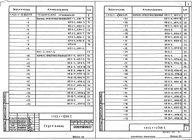 Состав альбома. Серия 1.423.1-3/88 КолонныВыпуск 2 Части 1, 2 Арматурные и закладные изделия. Рабочие чертежи