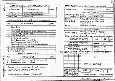 Состав альбома. Типовой проект Альбом 3 Конструкции железобетонные    
