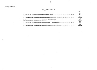 Состав альбома. Типовой проект 224-9-192.86Альбом 3 Ведомости потребности в материалах