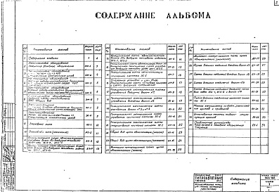 Состав альбома. Типовой проект 503-168Альбом 2 Электротехническая часть, КИП и автоматика, слаботочные устройства