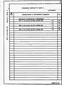 Состав альбома. Типовой проект У.414-3-021.92Альбом 4 Часть 1. Ведомости потребности в материалах   ТХ 1. И - БН 1 - 64.ВМ