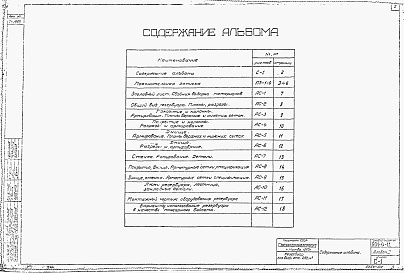 Состав альбома. Типовой проект 901-4-11Альбом 2 Строительная часть и оборудование (для площадок с грунтовыми водами)