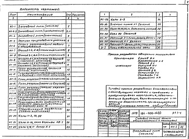 Состав альбома. Типовой проект 184-000-14Альбом 1 Раздел 5.1-1 Электротехническая часть 