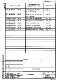 Состав альбома. Типовой проект 274-15-34.91Альбом 3 Ведомость потребности в материалах