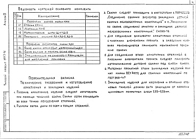 Состав альбома. Типовой проект 281-3-46Альбом 2 Изделия заводского изготовления