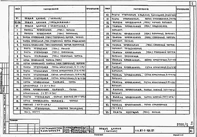 Состав альбома. Типовой проект 87-0-152.87Альбом 2 Изделия заводского изготовления