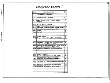 Состав альбома. Типовой проект 0407-1-014.88Альбом 1 Пояснительная записка, архитектурно-строительные решения, отопление и вентиляция, электротехническая часть, тепломеханическая часть. Ведомости потребности в материалах